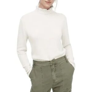 J. Crew Wool-Blend Ruffle Neck Sweater | Women’s Sweater
